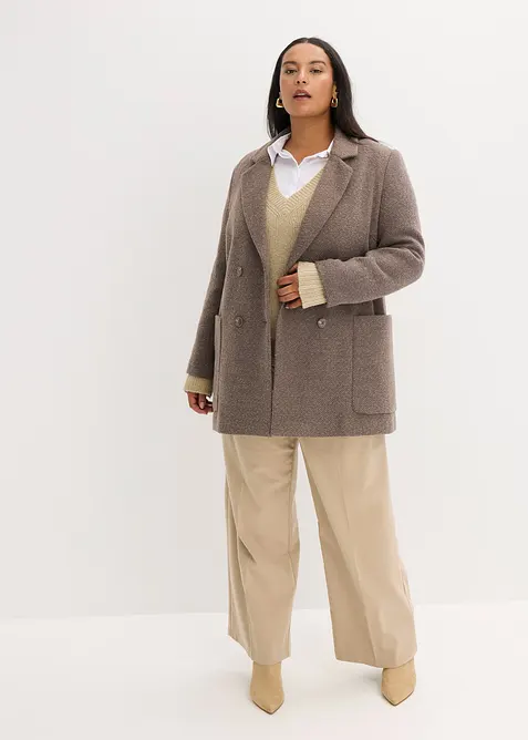 Korte jas in wollen look, bonprix