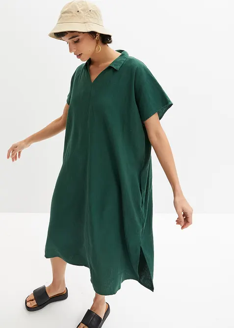 Kaftan jurk in een lichte linnen-viscosemix, bonprix