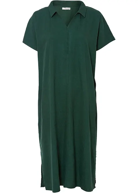 Kaftan jurk in een lichte linnen-viscosemix, bonprix