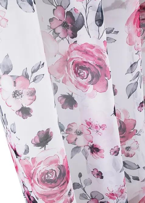 Gordijn met bloemenprint en gerecycled polyester (1 stuk), bonprix