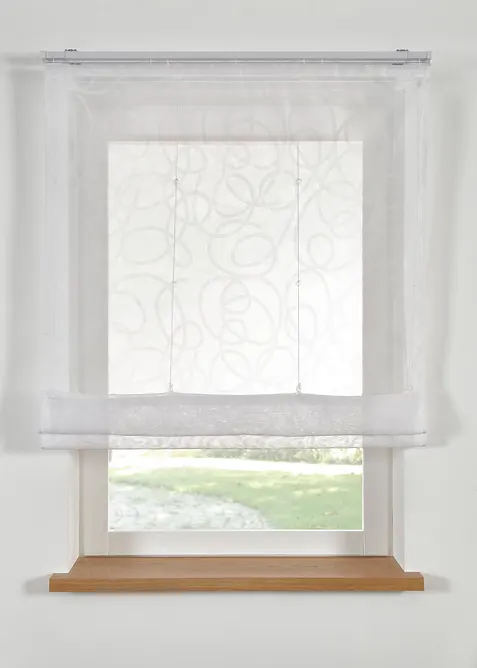 Gedessineerd, transparant ophaalgordijn met gerecycled polyester, bonprix