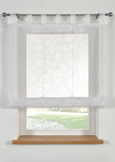 Gedessineerd, transparant ophaalgordijn met gerecycled polyester, bonprix