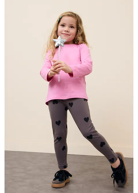 Longsleeve shirt van elastisch biologisch katoenmix (set van 3), bonprix