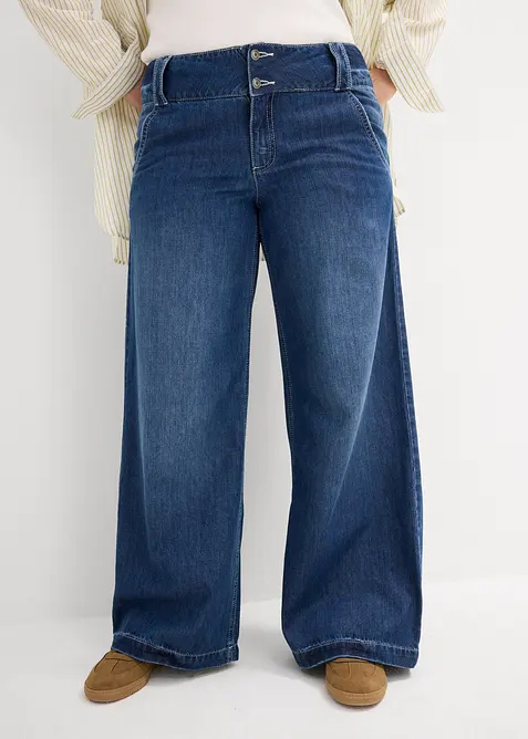 Wide leg jeans, high waist, super soft, bonprix