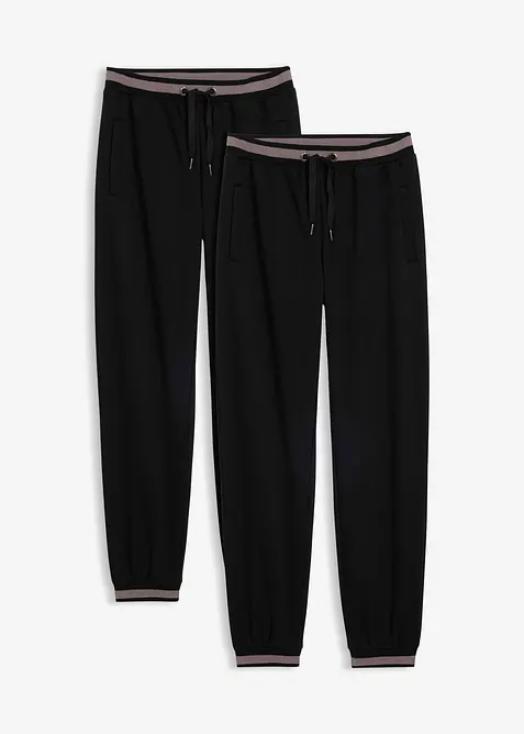 Sweatpants in een katoenmix (set van 2), bonprix