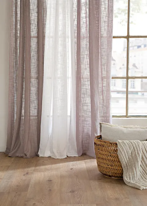 Gordijn met structuur (2 stuks), bonprix