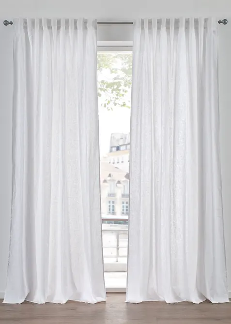 Katoenen gordijn met linnen (1 stuk), bonprix