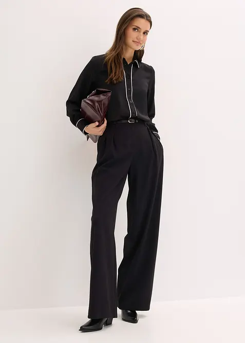 Overhemdblouse van soepel satijn, bonprix