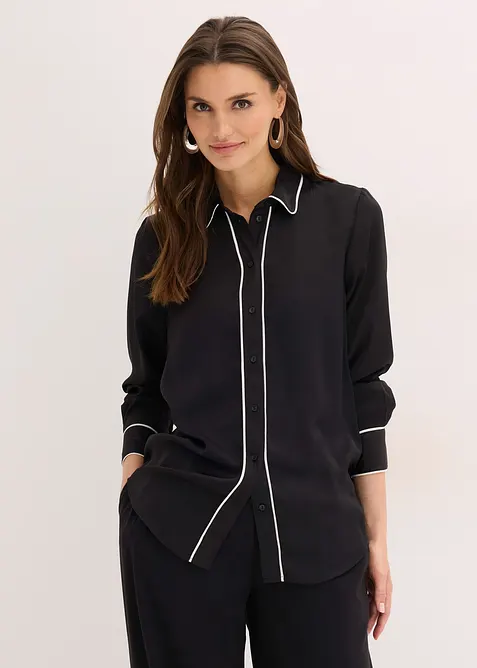 Overhemdblouse van soepel satijn, bonprix