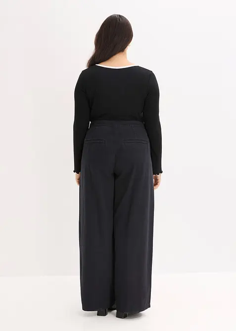 Broek met plooien van puur katoen, bonprix