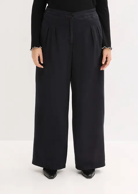 Broek met plooien van puur katoen, bonprix