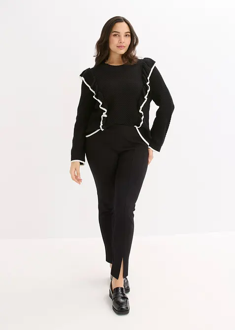 Fijngebreide trui in een katoenmix, bonprix