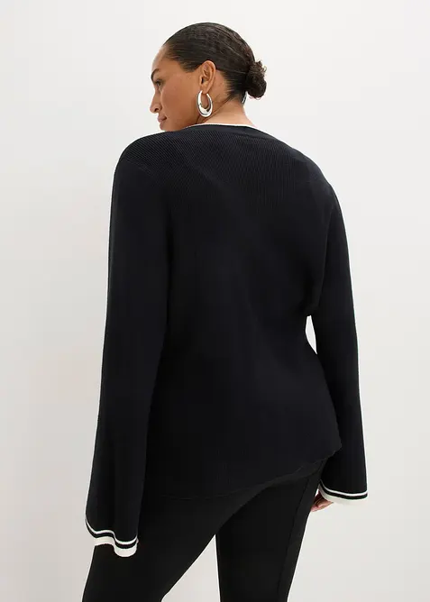 Fijn gebreid vest van viscosemix, bonprix