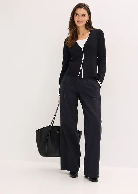 Fijn gebreid vest van viscosemix, bonprix