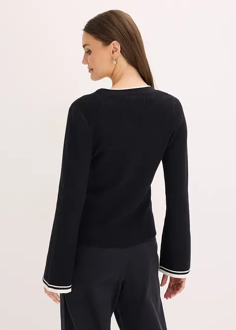 Fijn gebreid vest van viscosemix, bonprix