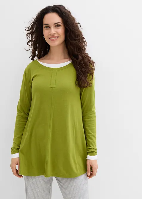Longsleeve van een katoen/viscose-mengsel, bonprix