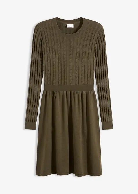 Gebreide jurk in een viscosemix, bonprix