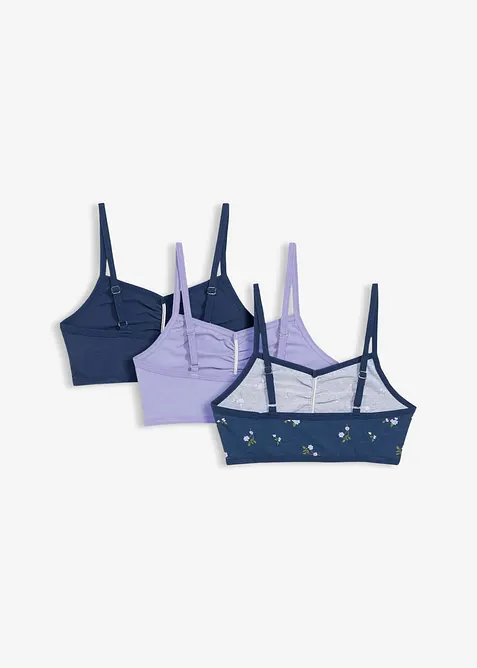 Bralette van zacht biologisch katoen (set van 3), bonprix