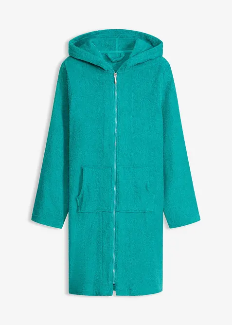 Frott&eacute; badjas met ritssluiting van biologisch katoen, bonprix