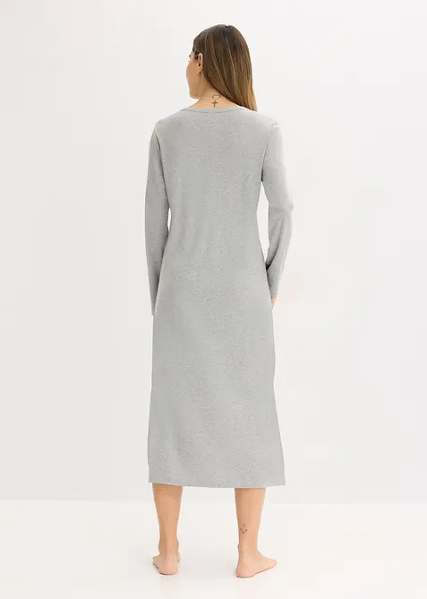 Nachthemd van ribstof met knoopsluiting, bonprix