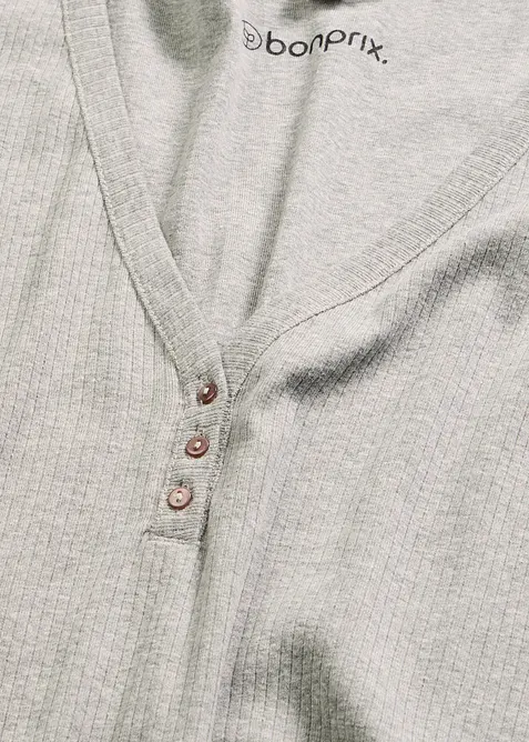 Nachthemd van ribstof met knoopsluiting, bonprix