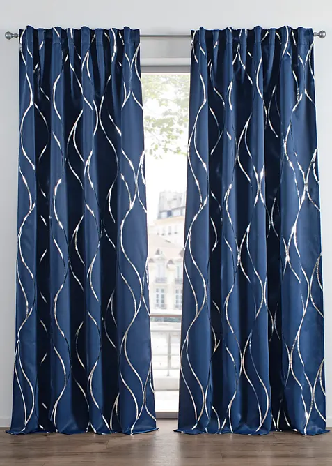 Verduisterend gordijn met glanzende print (1 stuk), bonprix