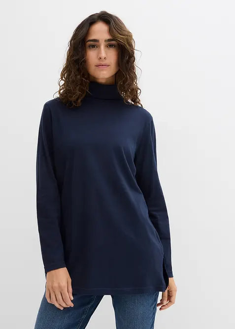 Shirt met col van biologisch katoen, bonprix