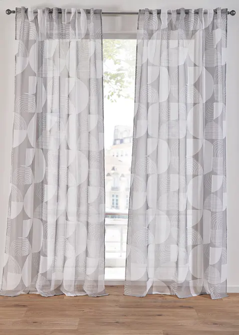 Transparant gordijn met print (1 stuk), bonprix