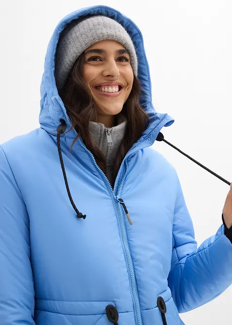 Lange, gewatteerde outdoor jas met reflecterende details, bonprix