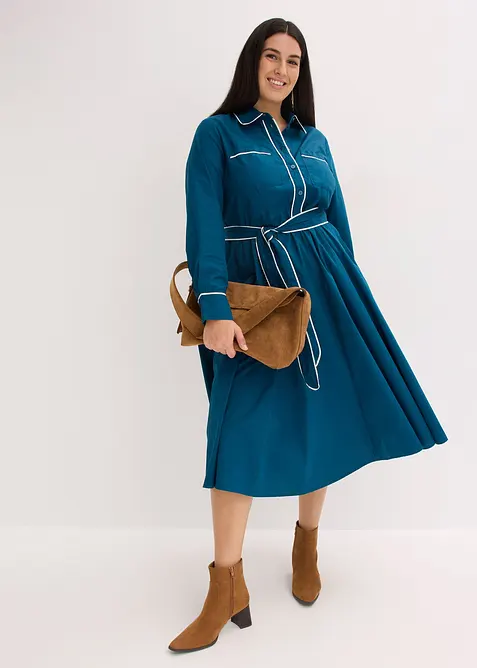 Overhemdjurk van katoenpopeline, strijkvrij, bonprix