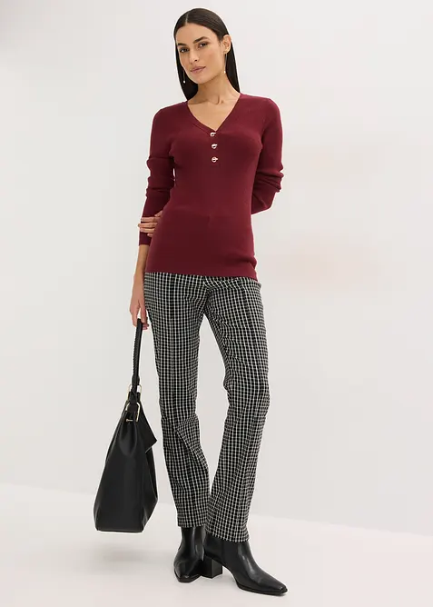 Geribde trui met viscose, bonprix