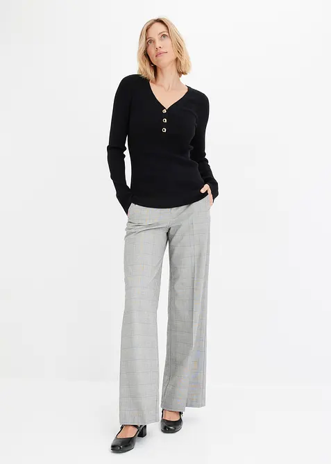 Geribde trui met viscose, bonprix