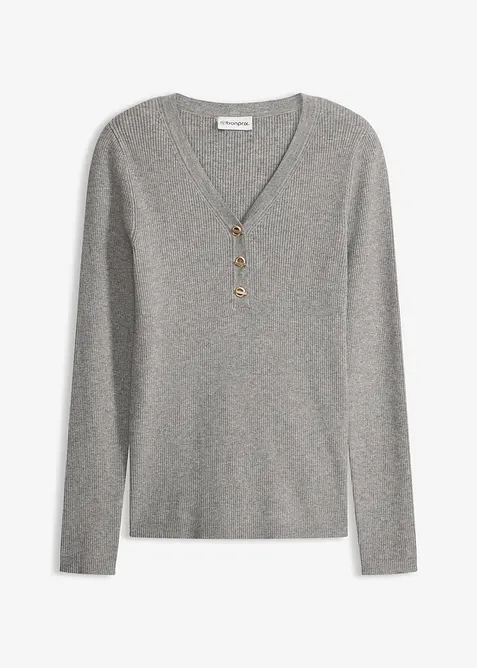 Geribde trui met viscose, bonprix