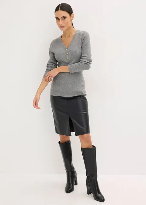 Geribde trui met viscose, bonprix