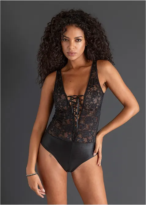 Body ouvert in wetlook, bonprix