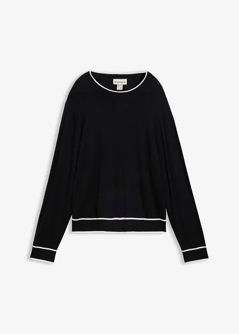 Fijngebreide trui in een viscosemix, bonprix