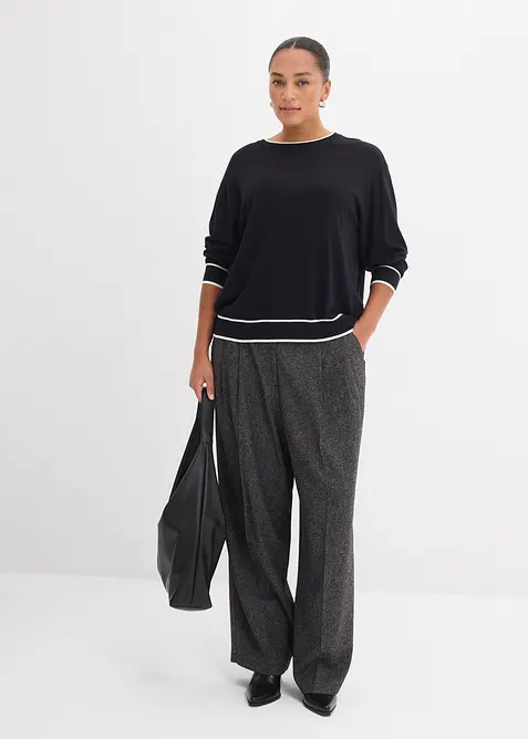 Fijngebreide trui in een viscosemix, bonprix