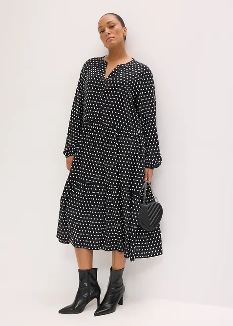 Midi jurk van soepele viscose, bonprix