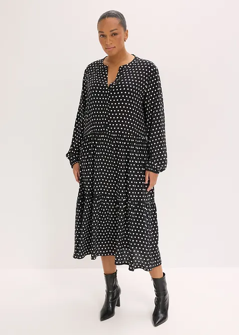 Midi jurk van soepele viscose, bonprix