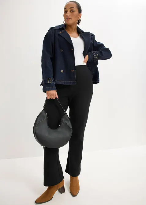 Broek van crinkle jersey, bonprix