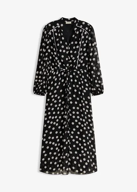 Chiffonjurk met contrasterende details, bonprix