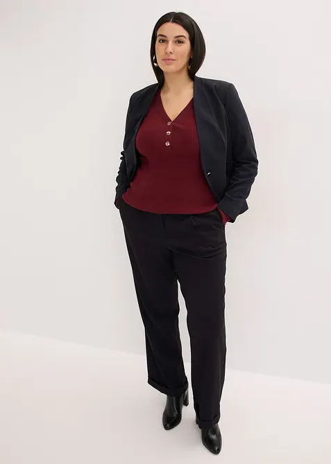 Geribde trui met viscose, bonprix