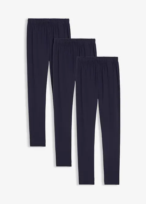 Legging in een elastische katoenmix (set van 3), bonprix