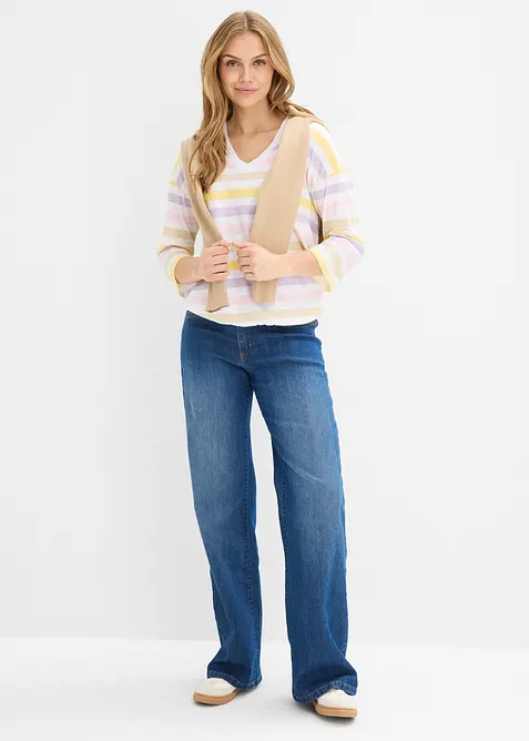 Slub shirt van biologisch katoen, 3/4 mouwen, bonprix