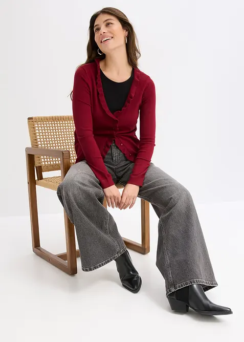 Fijngebreid vest in een soepele viscosemix, bonprix