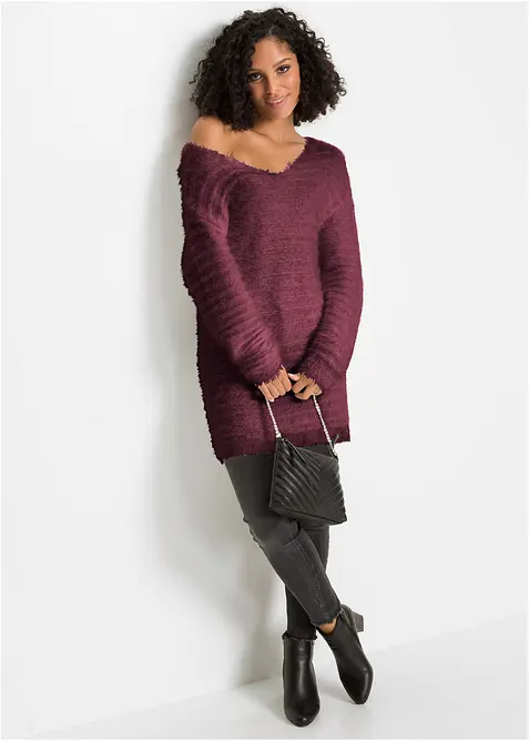 Lange fluffy trui, bonprix