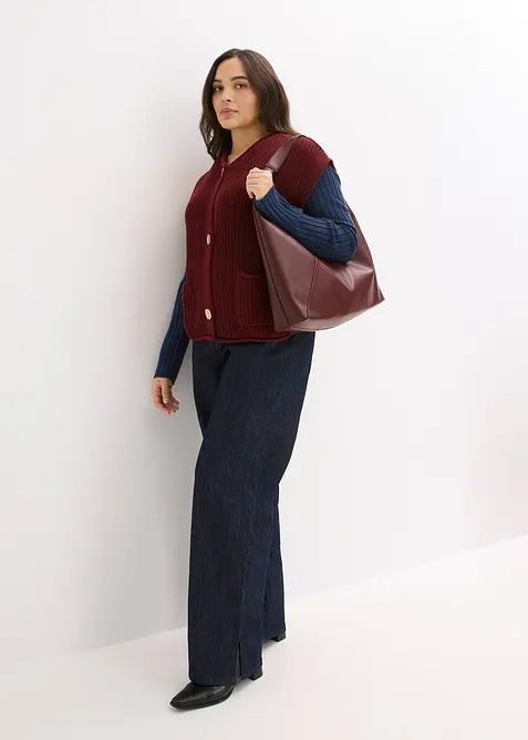 Gebreid vest met zakken, bonprix