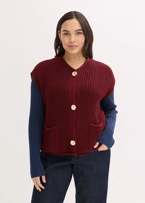 Gebreid vest met zakken, bonprix