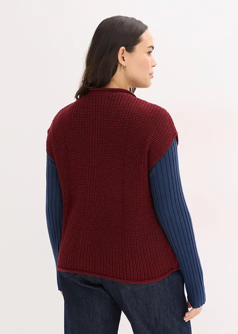 Gebreid vest met zakken, bonprix