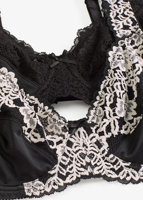 Beugel bh met gewatteerde schouderbandjes (set van 2), bonprix